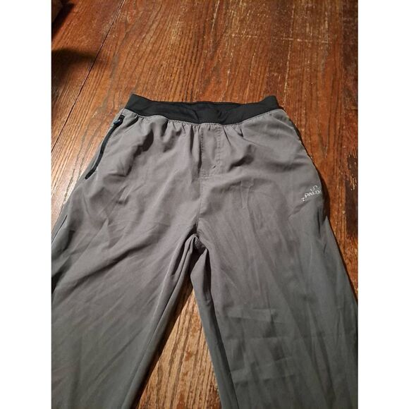 Spalding Boys Gray Black Elastic Waist Jogger Pants Size 14/16 Zipper Pockets - Picture 2 of 4